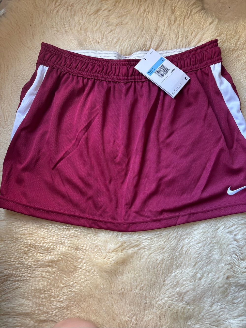 Nike Women's Burgundy Athletic Skirt with White Side Panels